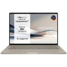 Asus Portátil Zenbook A14 OLED UX3407QA-QD411W, Qualcomm Snapdragon X (X1-26-100), 32GB, 1TB SSD, 14', W11. Oro