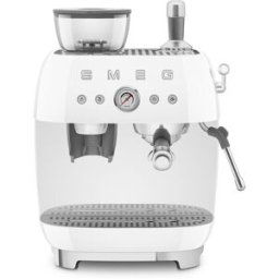 SMEG Cafetera espresso manual EGF03 con molino. Blanco