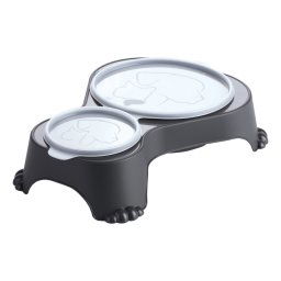 Comedero Rotho MyPet Duo Sally - antracita: 1000 ml + 280 ml