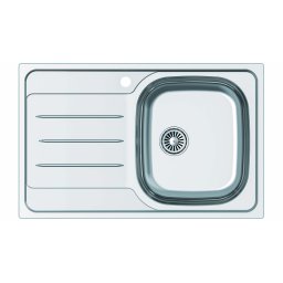 EDESA Fregadero sobre encimera VELETA SE 79 1C1E EI .A. 950270057. Una cubeta, con escurridor, Inoxidable, acabado acero. Para