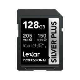 Tarjeta SD Lexar Professional SILVER PLUS 128GB UHS-I U3 V30 205MB/s Resistente