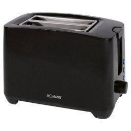 Tostador 2 Rebanadas Negro 750W Funciones Descongelar/Recalentar Bomann TA 6065 CB