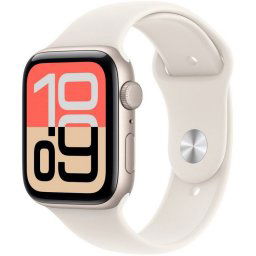 Apple Watch SE 3 GPS 44mm Caja de Aluminio Blanco Estrella con Correa Deportiva Blanco Estrella M/L
