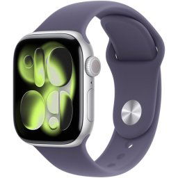 Apple Watch Series 11 GPS 42mm Caja de Aluminio Plata con Correa Deportiva Niebla Lila S/M