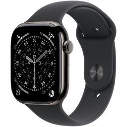 Apple Watch Series 11 GPS + Cellular 46mm Caja de Titanio Pizarra con Correa Deportiva Negra M/L