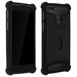 Avizar Funda de Silicona con Cartera Negra para Smartphones 5.3" a 5.5