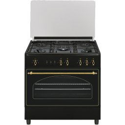 Vitrokitchen RU9060B Cocina de Gas Butano 5 Fuegos + Horno Antracita