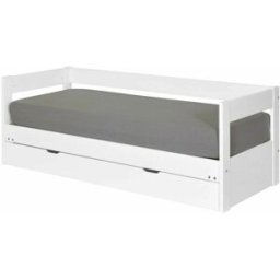 ID Kids Cama nido con cajon madera maciza blanco 80x200 cm
