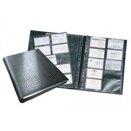 Tarjetero durable din a4 visifix centium 4 anillas 20 fundas con indice alfabetico para 400 tarjetas de visita