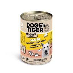 Dogs'n Tiger menú gourmet para perros 6 x 400 g - Pollo con pavo, arándanos y boniato