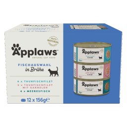 Applaws en caldo 12 x 156 g latas para gatos - Pack de prueba - Pack mixto pescado en caldo