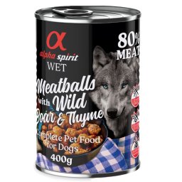 alpha spirit Albóndigas para perros 6 x 400 g - Jabalí y tomillo