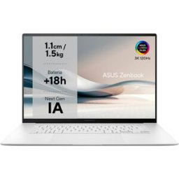 Asus Portátil Zenbook S16 OLED UM5606WA-RK074W, AI Ryzen 9-HX 370, 32GB, 1TB SSD, 16', W11. Blanco