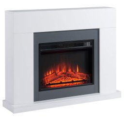 Homcom Chimenea Eléctrica 2000W Blanco