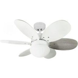 Wonderlamp Ventilador de techo blanco con luz y aspas reversibles