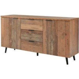 Urban Meuble Aparador de cocina rústico de madera con 2 puertas y 3 cajones.