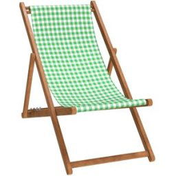 Vent de Bohème Silla plegable de haya con estampado vichy verde