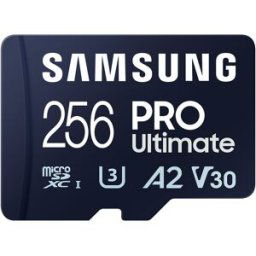 Samsung Tarjeta de memoria microSDXC PRO Ultimate 256GB, A2, V30 + Adaptador SD. Blanco