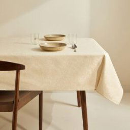 El Corte Inglés Mantel antimanchas resinado Ariadna . Crudo Diámetro 180 cm