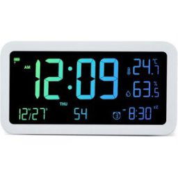 Inves Reloj despertador HX-2109 con display multicolor. Blanco
