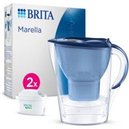 Brita Jarra de agua con filtro Marella + 2 filtros Maxtra Pro Marella . Azul