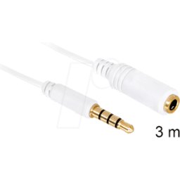 DELOCK 84483 - Cable de audio, conector jack de 3,5 mm en acoplamiento, iPhone,