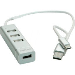 ROLINE 14025037 - USB 2,0 Hub 4 puertos, USB-A+C a 4x USB-A..