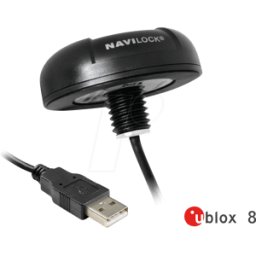 NAVILOCK 62531 - Receptor GPS, u-blox 8, USB, montaje en techo, 4,5 m..