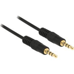 DELOCK 83438 - Cable de audio, conector jack de 4 pines de 3,5 mm, iPhone, 5 m