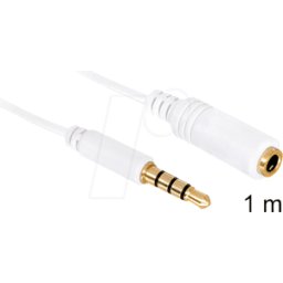 DELOCK 84480 - Cable de audio, conector jack de 3,5 mm en acoplamiento, iPhone,