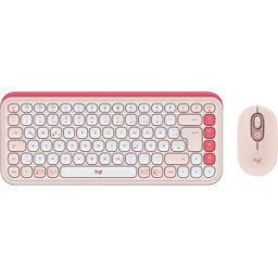 LOGITECH POPICWS - Combinación teclado/ratón, Bluetooth, rosa y blanc