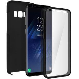Avizar Funda Doble de Silicona Negra para Samsung Galaxy S8