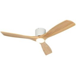 QAZQA Ventilador de techo blanco madera con led y mando