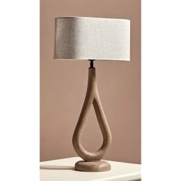 Lampara Pie Mango Color Toffe y Tulipa Rafia Serie Audoyer