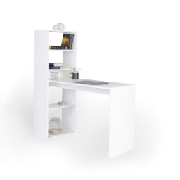 Mesa De Estudio-estantería Qanik Blanco