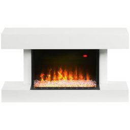 Homcom Chimenea Eléctrica Silencioso 1000w/2000w 98x27x54,5 Cm Blanco