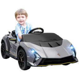Aiyaplay Lamborghini Autentica Coche Eléctrico para Niños de +3 Años Gris