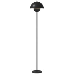 Homcom Lámpara De Pie Moderna Con Pantalla De Cuenco E Interruptor De Pie Negro