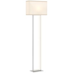 Homcom Lámpara De Pie Moderna 150 Cm Con Pantalla De Tela Luz Nocturna Blanco