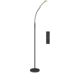 Homcom Lámpara De Pie Led Regulable Con Control Remoto Y Táctil Negro