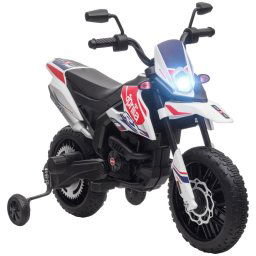 Aiyaplay Moto Eléctrica Para Niños 12v Con Licencia Aprilia Blanco