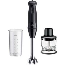 Braun Batidora de mano Minipimer 3 MQ30201M con tecnología anti salpicaduras. Negro