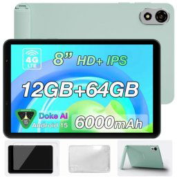 Tablet Blackview Zeno 1 8" HD 90Hz 4GB 64GB WiFi/4G 6000mAh Android 15 Verde + Funda + Protector