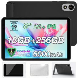 Tablet Blackview Zeno 1 8" HD 90Hz 6GB 256GB WiFi/4G 6000mAh Android 15 Negra + Funda + Protector