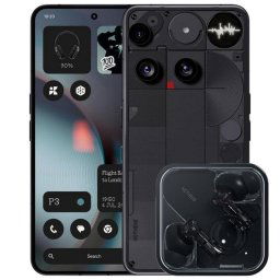 Nothing Phone (3) 6.67" AMOLED 12GB/256GB BT 6.0 WiFi 7 65W + Ear Auriculares Bluetooth Negros