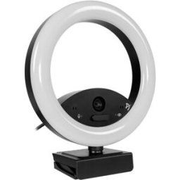 Arozzi Cámara Web Occhio True Privacy™ Ring Light Webcam. Negro