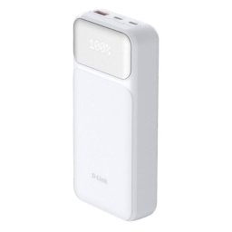 Power Bank D-Link DPP-201 20000 mAh 65 W PD3.0 QC3.0 Blanca USB-C x2 USB-A Pantalla LED