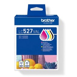 Pack de Tintas Brother LC527VAL Multicolor Original para MFC-J4350DW/MFC-J4550DW 1300 páginas Value Pack