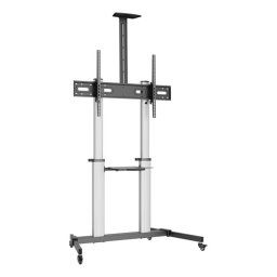 Soporte TV Suelo Ewent EW1592 60-100" Aluminio VESA 1000x600 con Estantes y Ruedas