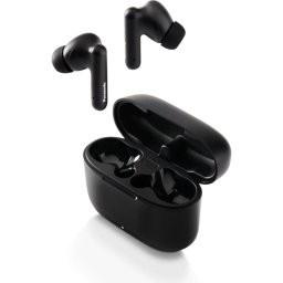 Auriculares Panasonic RZ-B110W inalámbricos Bluetooth para llamadas, música y deporte con asistente de voz y resistencia al agua IPX4, color negro